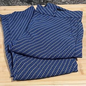 Banana Republic Navy and White Patterned Trousers